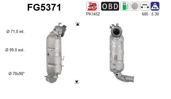 Filtr sadzy / filtr cząstek stałych, układ wydechowy AS 9826183880