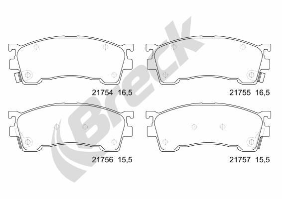 set placute frana,frana disc BRECK 21754 00 701 10