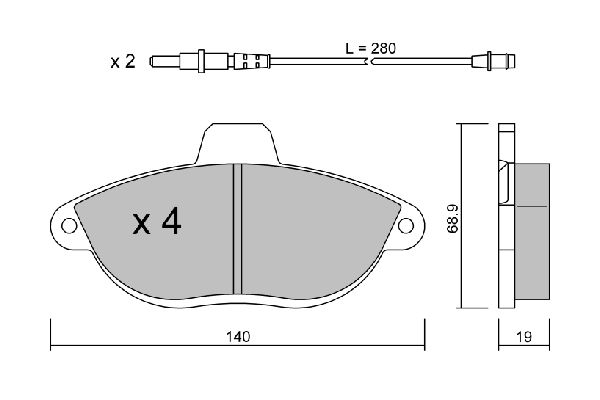 Zestaw klocków hamulcowych, hamulce tarczowe AISIN BPFI-1012