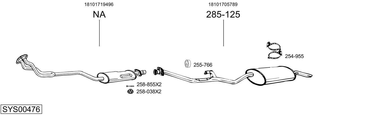 Układ wydechowy BOSAL SYS00476
