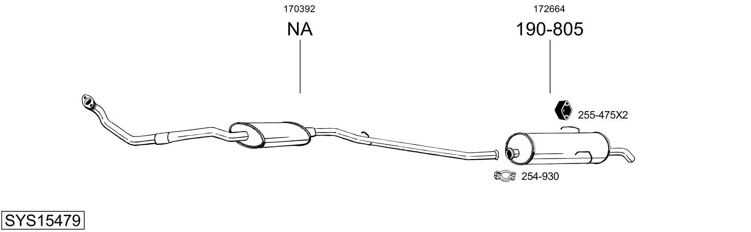 Układ wydechowy BOSAL SYS15479