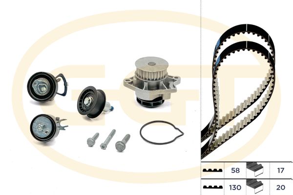 Set pompa apa + curea dintata GGT KPA20080