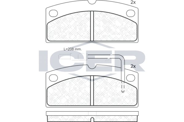Zestaw klocków hamulcowych, hamulce tarczowe ICER 181273