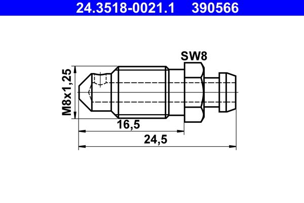 Odvzdušňovací šroub / ventil ATE 24.3518-0021.1