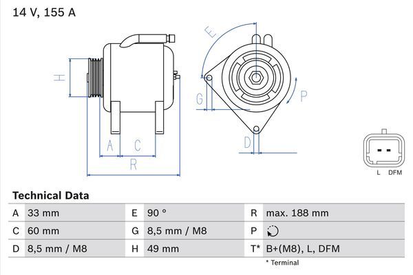 Alternator BOSCH 0 986 049 450