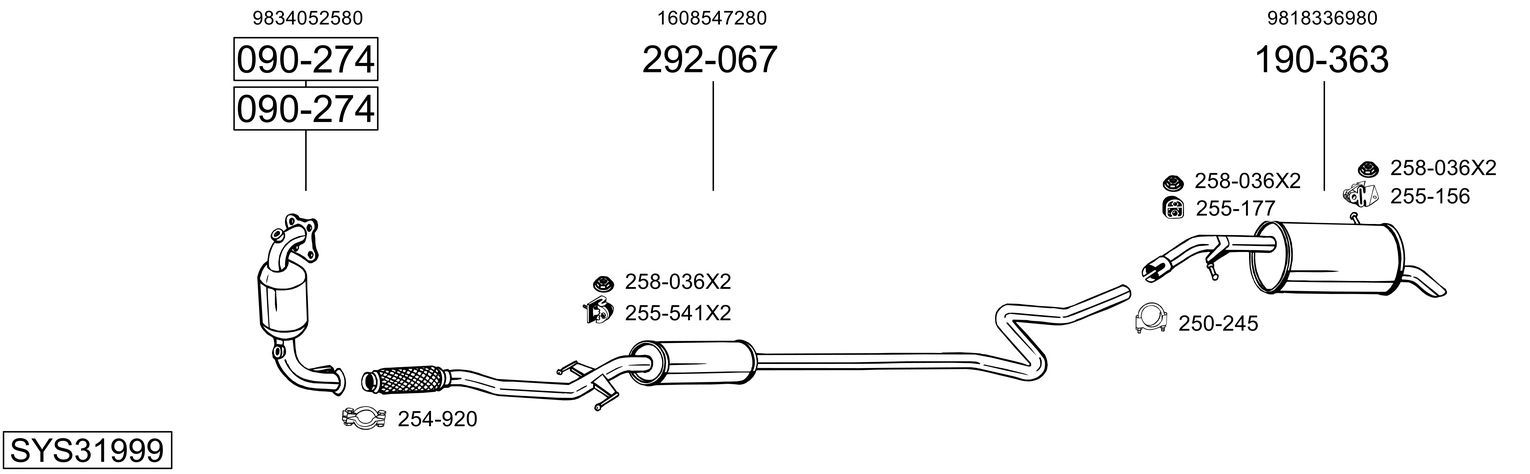 Układ wydechowy BOSAL SYS31999