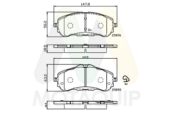 set placute frana,frana disc MOTAQUIP LVXL1772