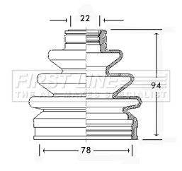 Zestaw osłon, wał napędowy FIRST LINE FCB2246