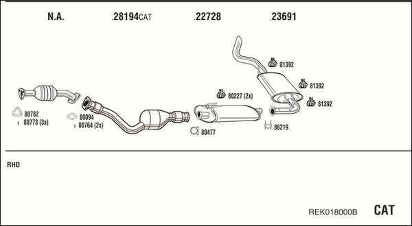 Układ wydechowy WALKER REK018000B