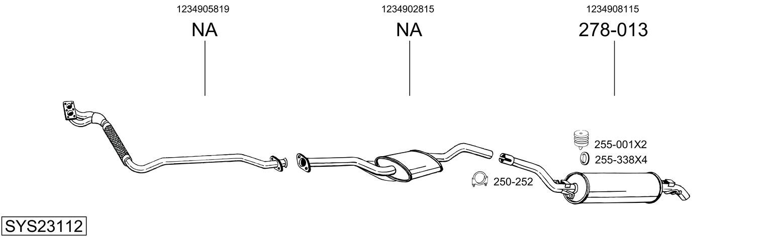 Układ wydechowy BOSAL SYS23112