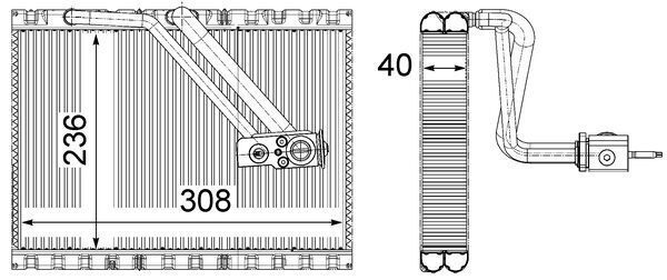 Parownik, klimatyzacja MAHLE AE 128 000P