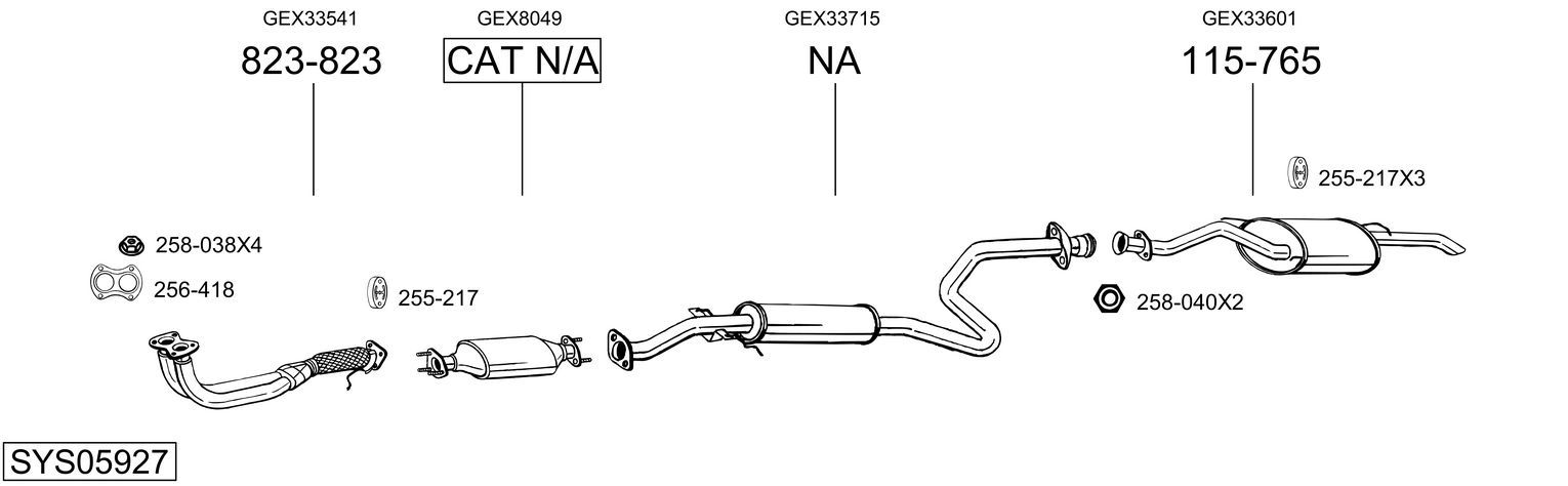 Układ wydechowy BOSAL SYS05927