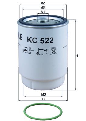 Palivový filtr MAHLE KC 522D