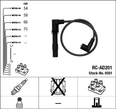 Sada kabelů pro zapalování NGK RC-AD201