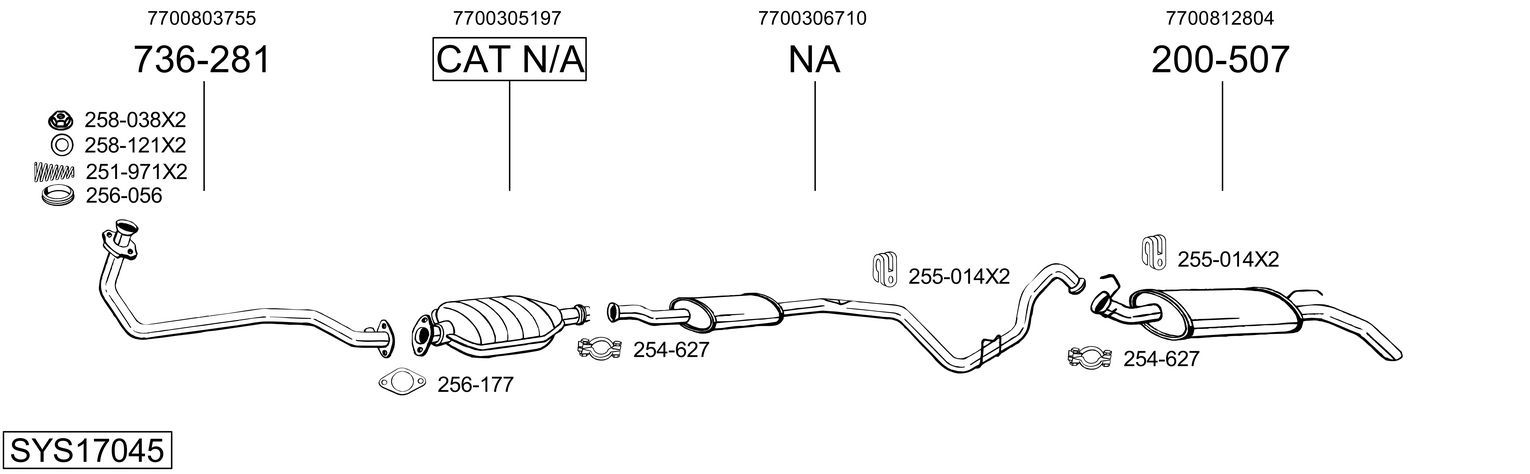 Układ wydechowy BOSAL SYS17045