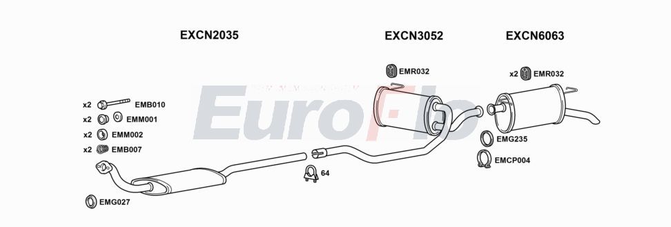 Układ wydechowy EUROFLO CNXM21D3001A00