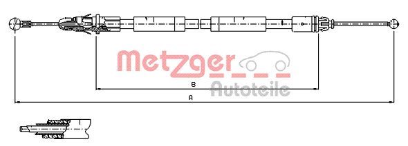 Cięgło, hamulec postojowy METZGER AUTOTEILE 11.6805