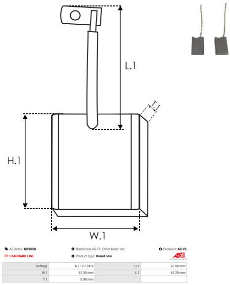 Levně Uhlíkový kartáč, generátor AS-PL OB9058