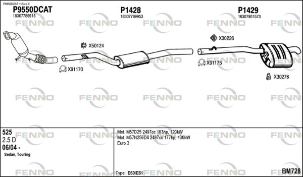 Układ wydechowy FENNO BM728
