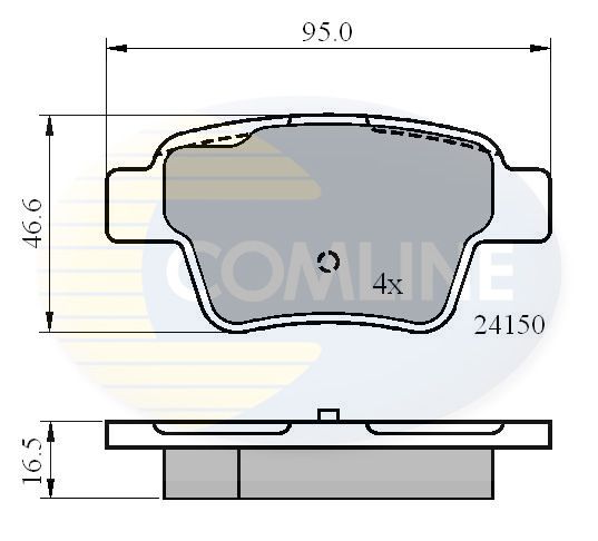 Zestaw klocków hamulcowych, hamulce tarczowe COMLINE CBP01658