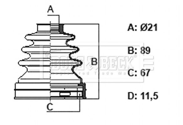 Zestaw osłon, wał napędowy BORG & BECK BCB6402