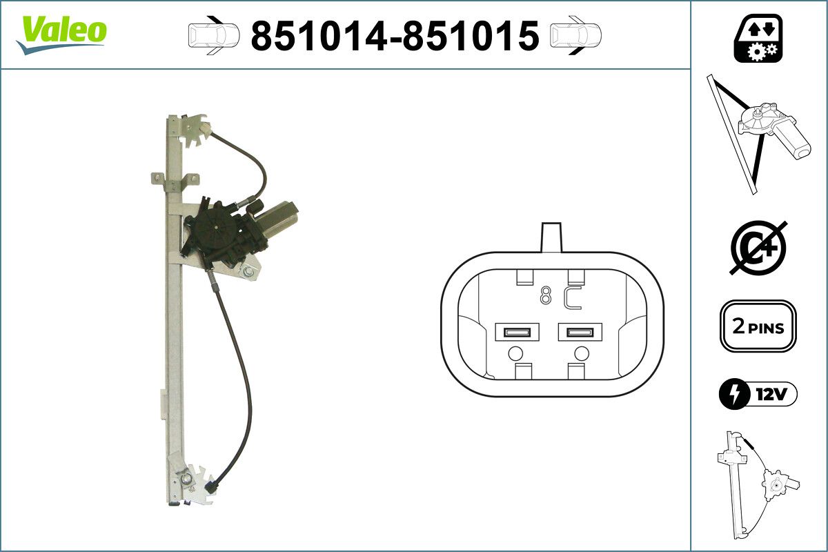 Mecanism actionare geam VALEO 851015