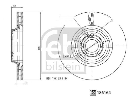 Tarcza hamulcowa FEBI BILSTEIN 186164