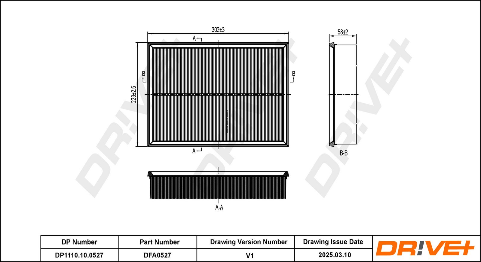 Filtru aer Dr!ve+ DP1110.10.0527