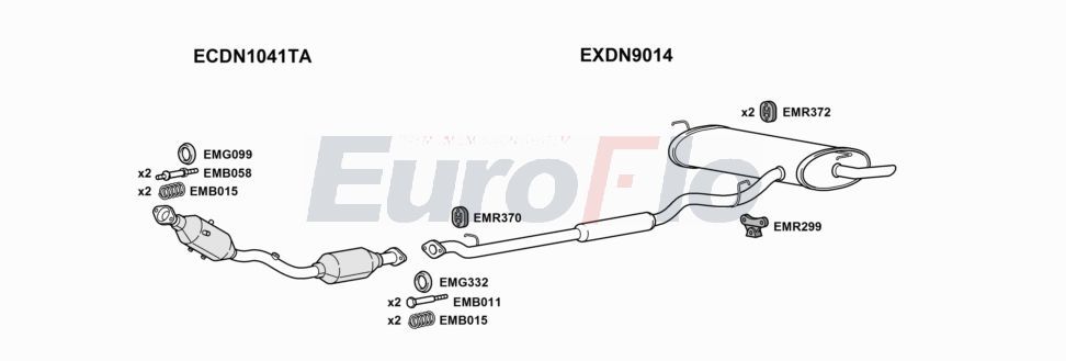 Układ wydechowy EUROFLO DNQAS163004A00