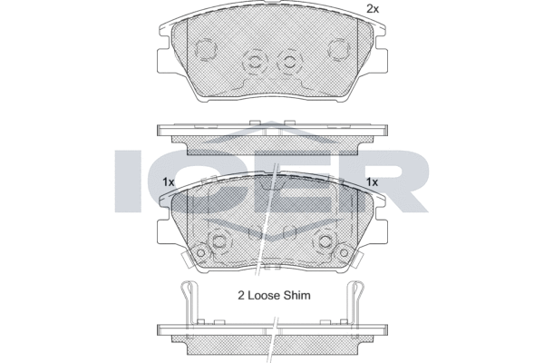 Zestaw klocków hamulcowych, hamulce tarczowe ICER 182293
