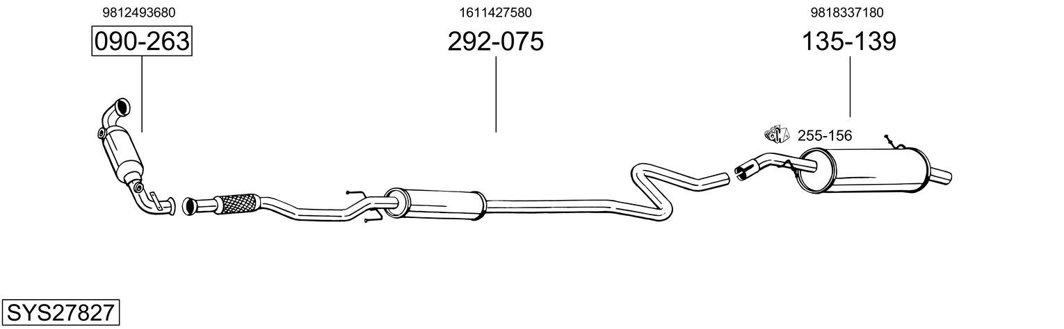 Układ wydechowy BOSAL SYS27827