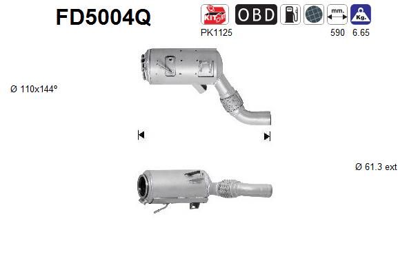 Filtr sadzy / filtr cząstek stałych, układ wydechowy AS 18307797212