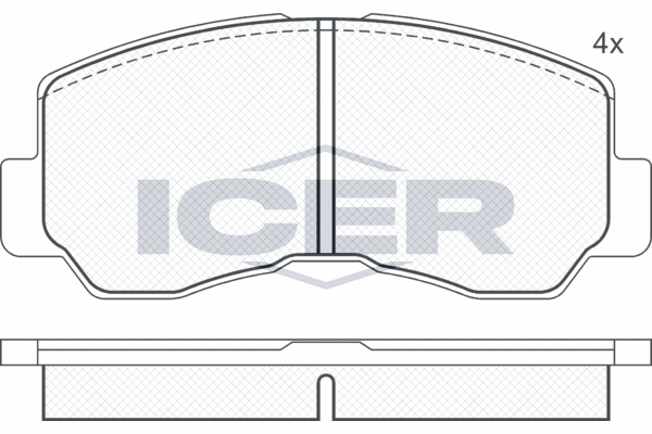 Zestaw klocków hamulcowych, hamulce tarczowe ICER 140623