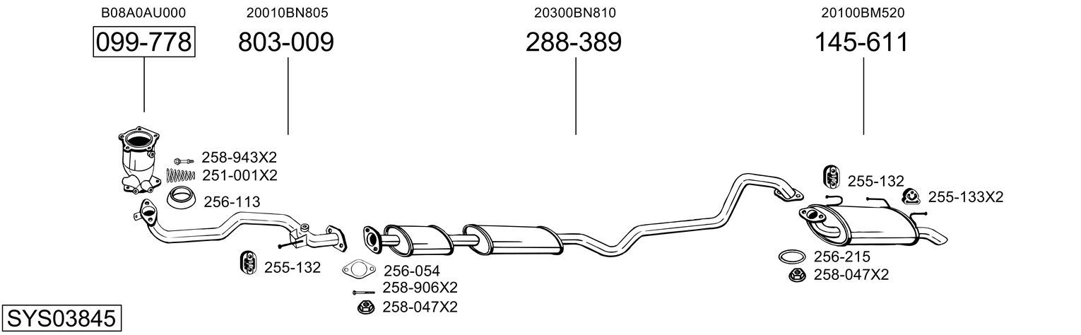 Układ wydechowy BOSAL SYS03845