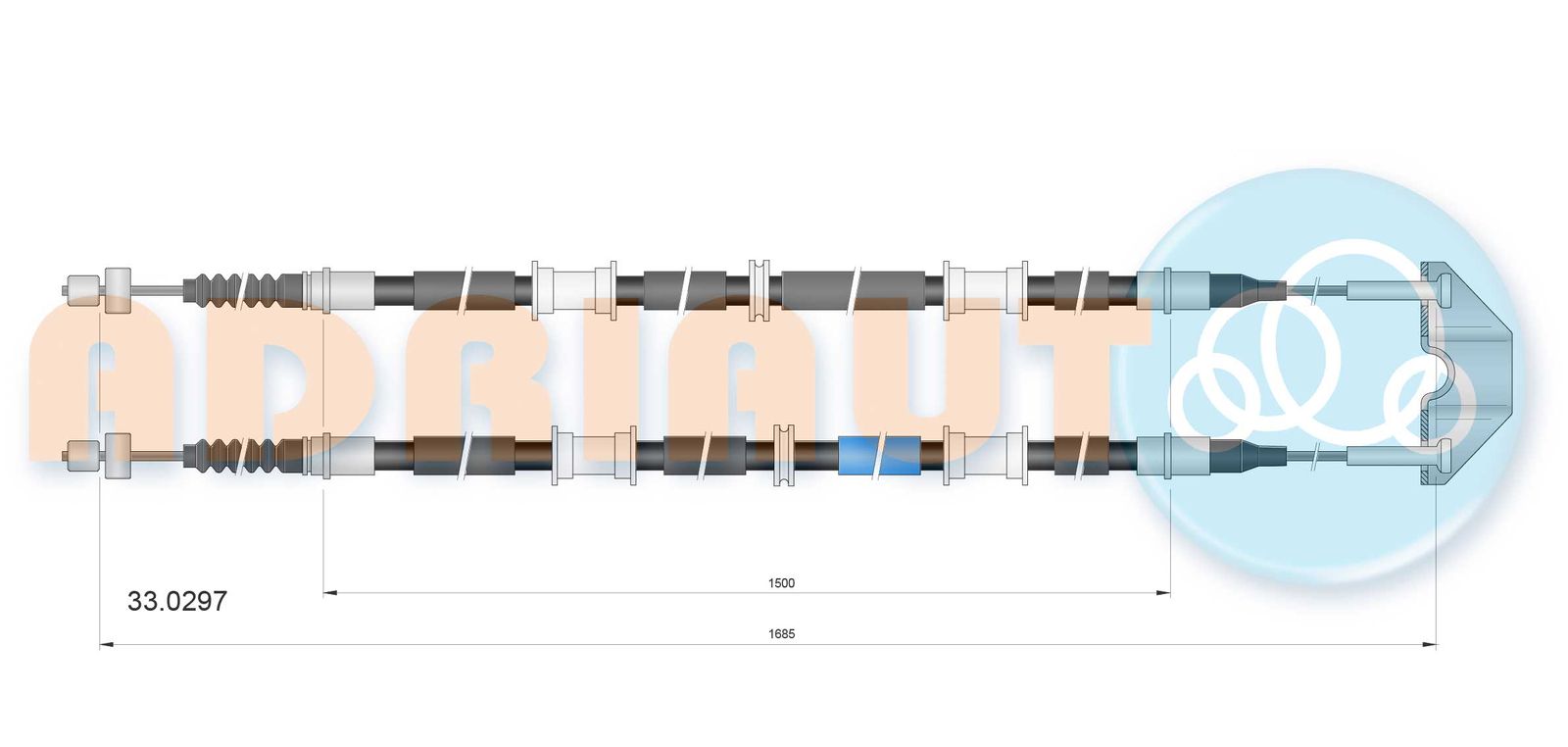 Cablu, frana de parcare ADRIAUTO 33.0297