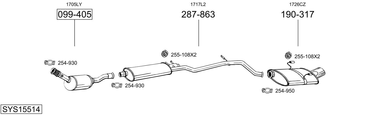 Układ wydechowy BOSAL SYS15514