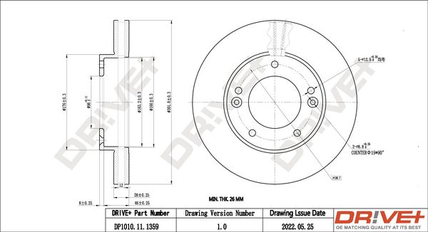 Tarcza hamulcowa DR!VE+ DP1010.11.1359
