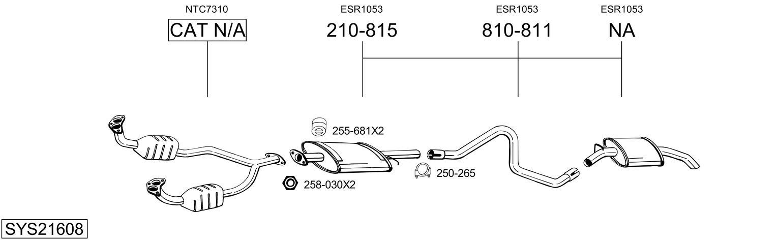 Układ wydechowy BOSAL SYS21608