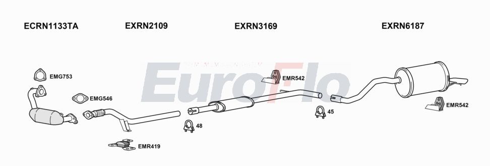 Układ wydechowy EUROFLO RNCAP121001A00