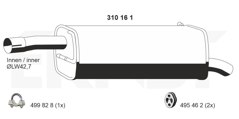 Zadní tlumič výfuku ERNST 310161