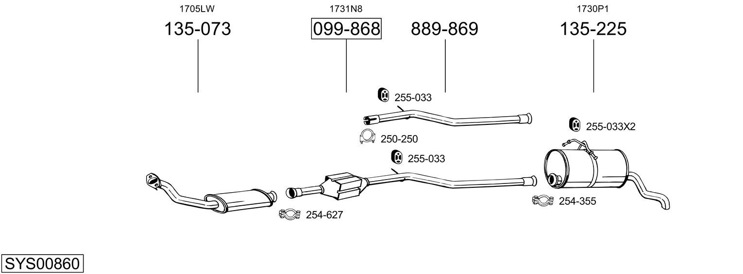 Układ wydechowy BOSAL SYS00860