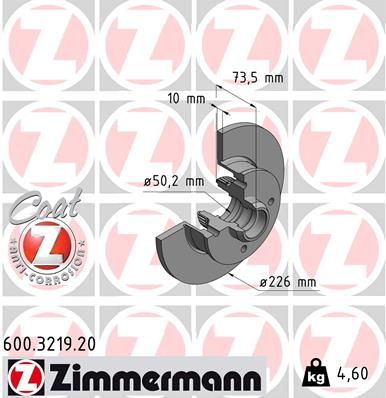 Brzdový kotouč ZIMMERMANN 600.3219.20