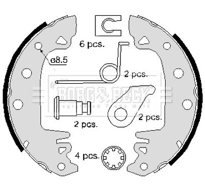 Zestaw szczęk hamulcowych BORG & BECK BBS6086