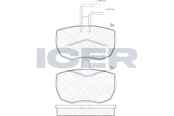 Zestaw klocków hamulcowych, hamulce tarczowe ICER 180427