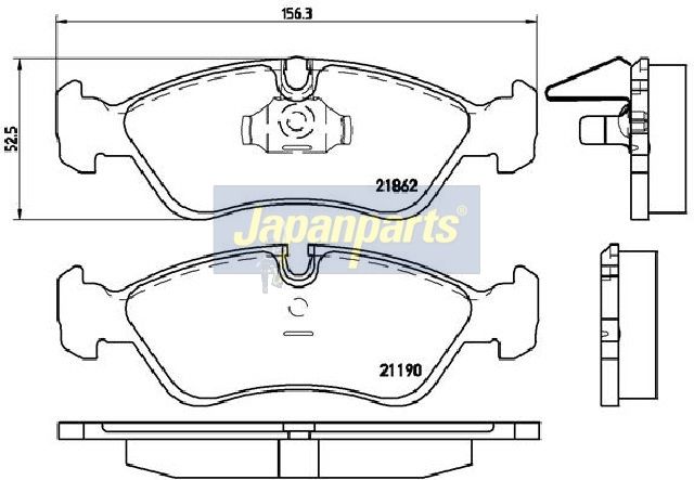 Levně Sada brzdových destiček, kotoučová brzda JAPANPARTS PA-0402AF