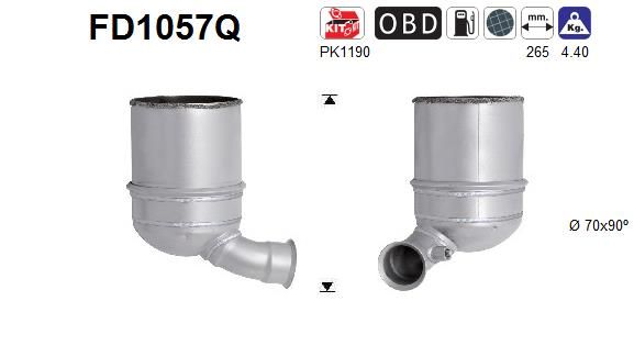 Filtr sadzy / filtr cząstek stałych, układ wydechowy AS FD1057Q