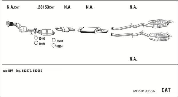 Układ wydechowy WALKER MBK019056A