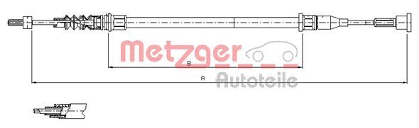 Cablu, frana de parcare METZGER 11.5768