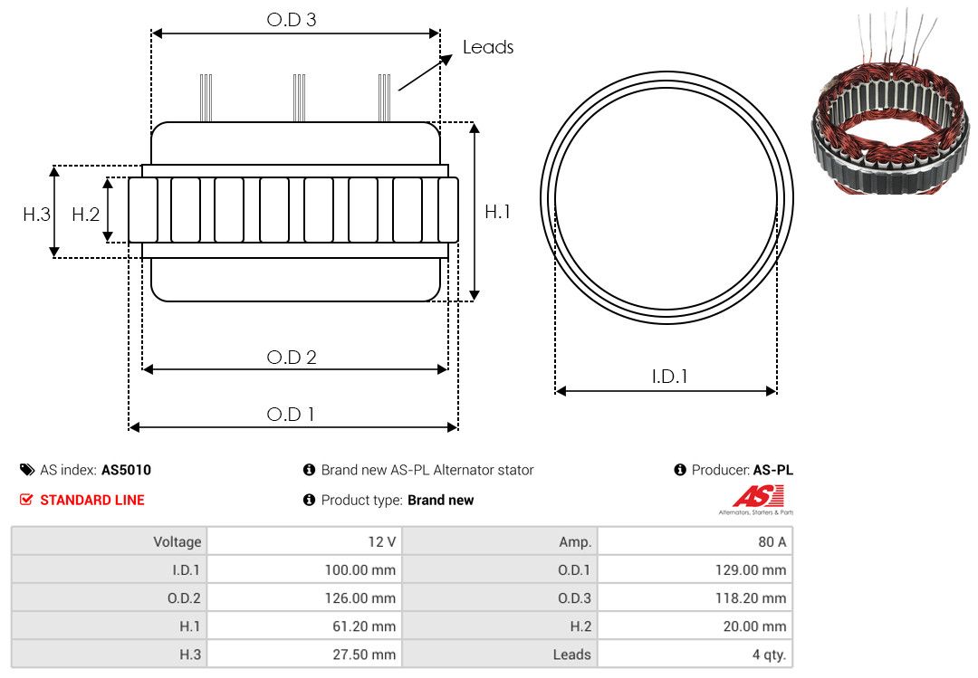 Levně Stator, generátor AS-PL AS5010