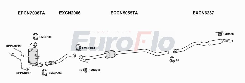 Układ wydechowy EUROFLO CNC4GS15D6001D